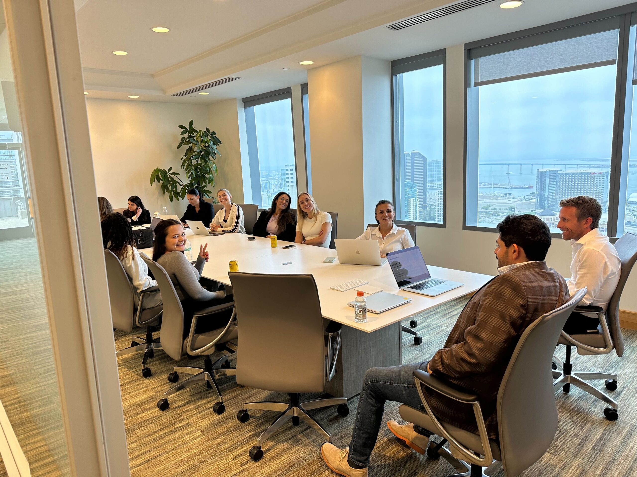 Meeting in a modern office